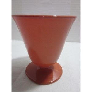 Hazel Atlas Dessert Custard Cup Ovide Platonite Burnt Rust Orange Vintage 1950's